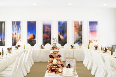 Buffet set-up in Waratah Room at Cradle Mountain Hotel