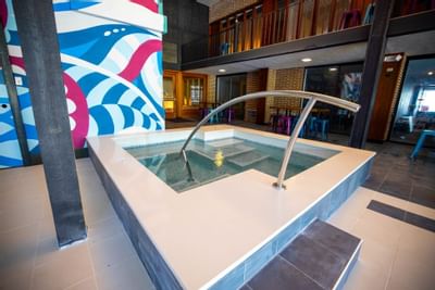 an indoor hot tub