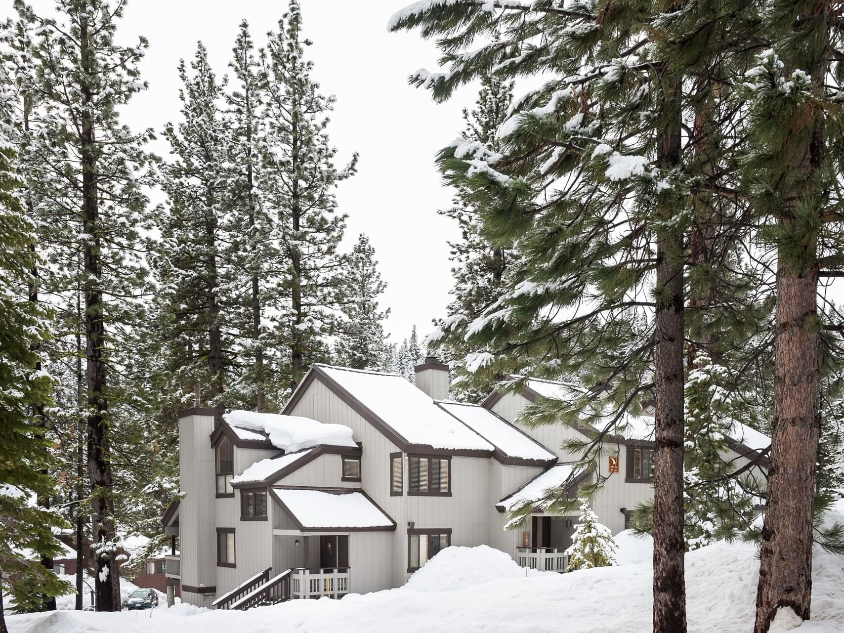 Two Bedroom Townhome in winter at Granlibakken Tahoe