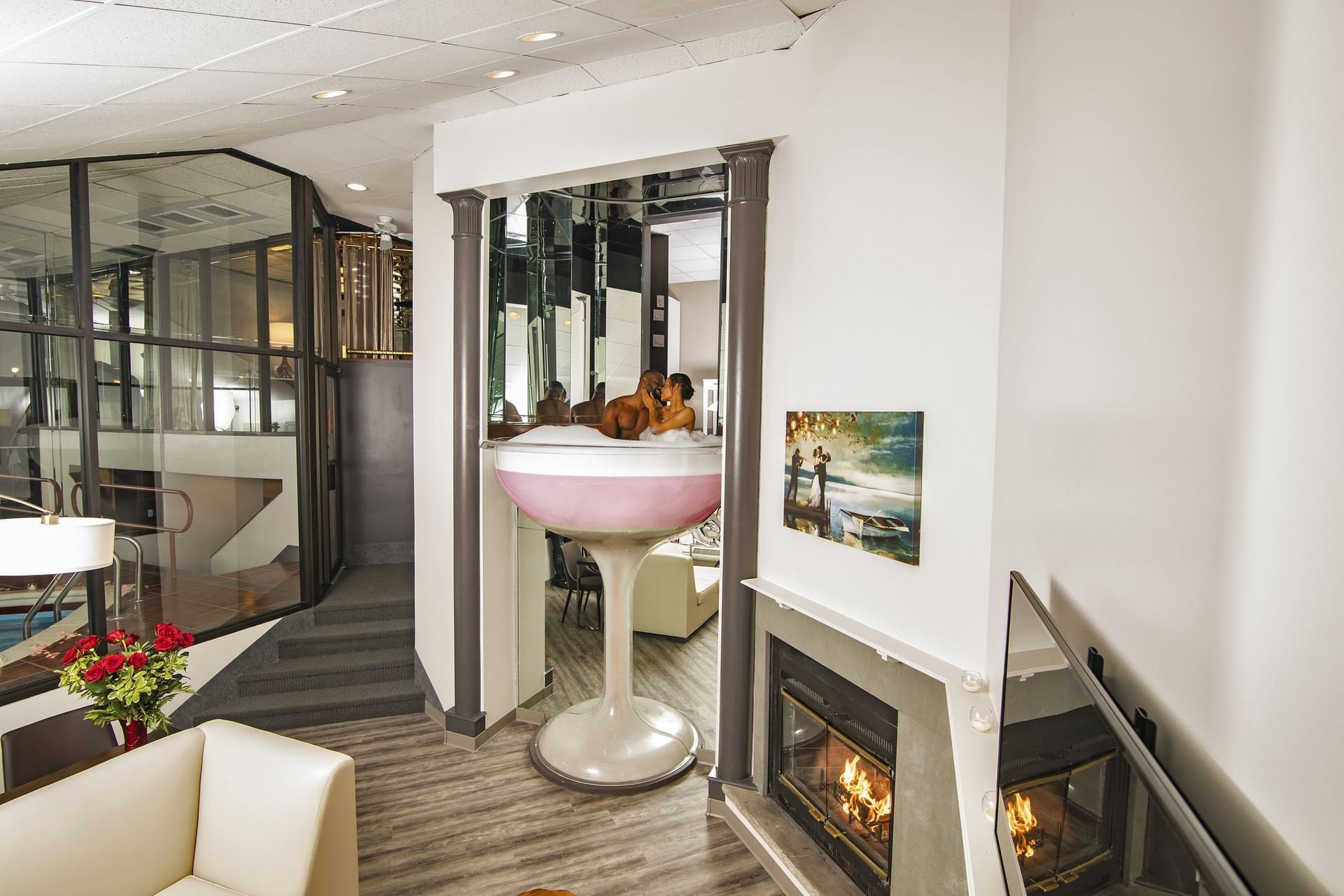 Interior of hotel room at Cove Haven Resort