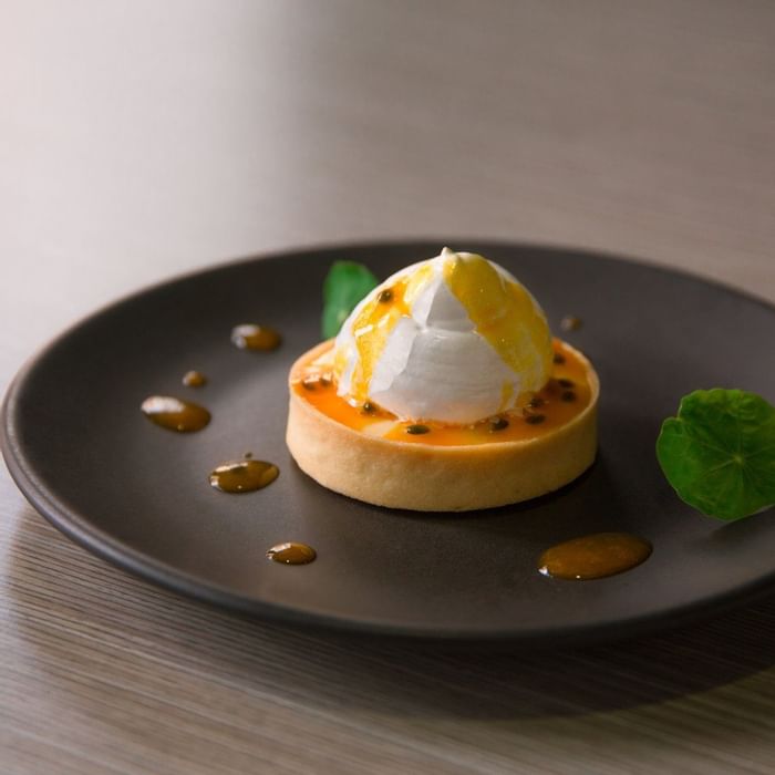 Close-up of Lemon Tart served at Ibis Adelaide