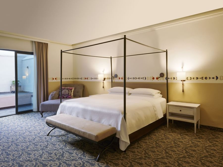 King bed in Junior Suite at FA Hacienda Galindo Resort