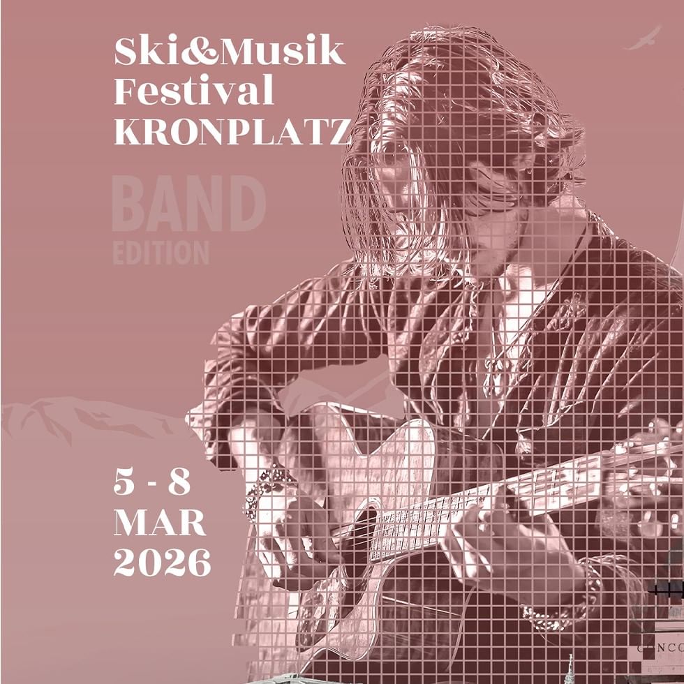 Poster for Ski & Musik Festival Kronplatz Band Edition from March 5 to 8, 2026.