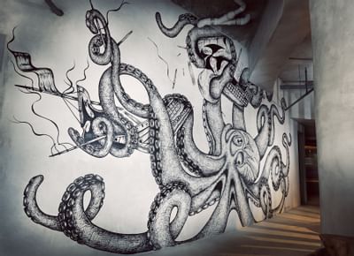 Mural of an Octopus in The Hotel at El Blok Hotel