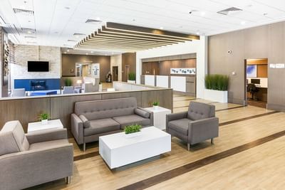 lobby of modern hotel