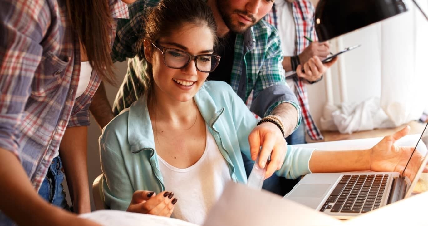 Students collaborating at UniLodge accommodation