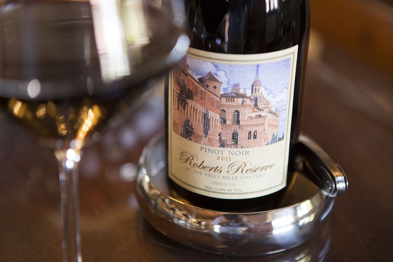 Close-up of Robert's Reserve wine at Mission Inn Riverside