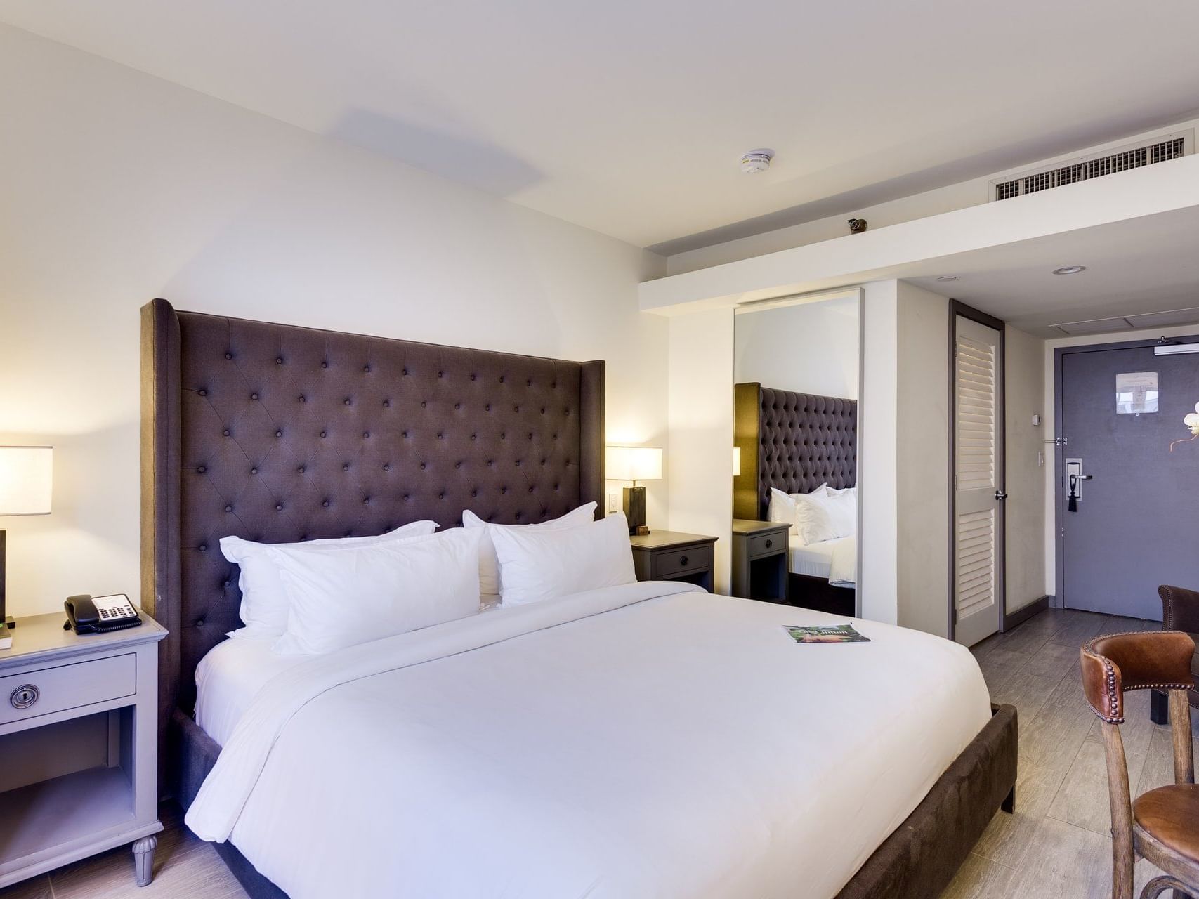 King bed in Classic Terrace Double Bedroom at Clinton Hotel