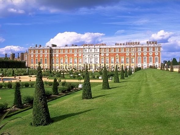 Exterior view of Hampton Court Palace near St. Giles Heathrow