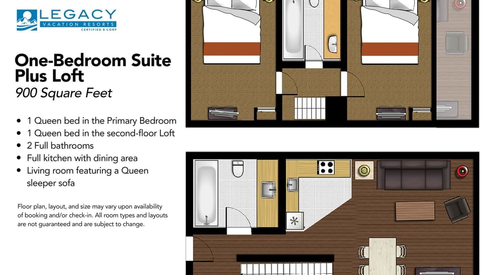 One-Bedroom Plus Loft Suite Floor Plan