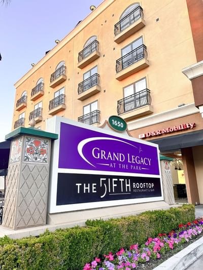 Grand Legacy At The Park Hotel Sign and Entrance Near Disneyland Resort®