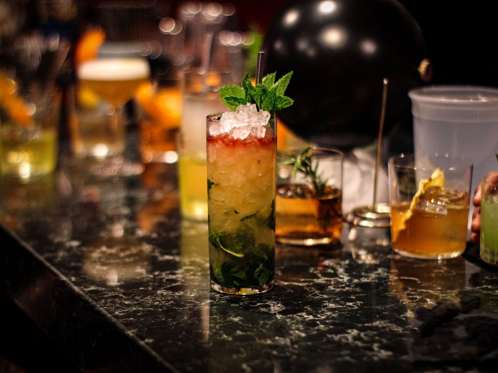 Image 13: Drinks served on the counter in The 86, Secret Cocktail Bar at Hotel 32|32