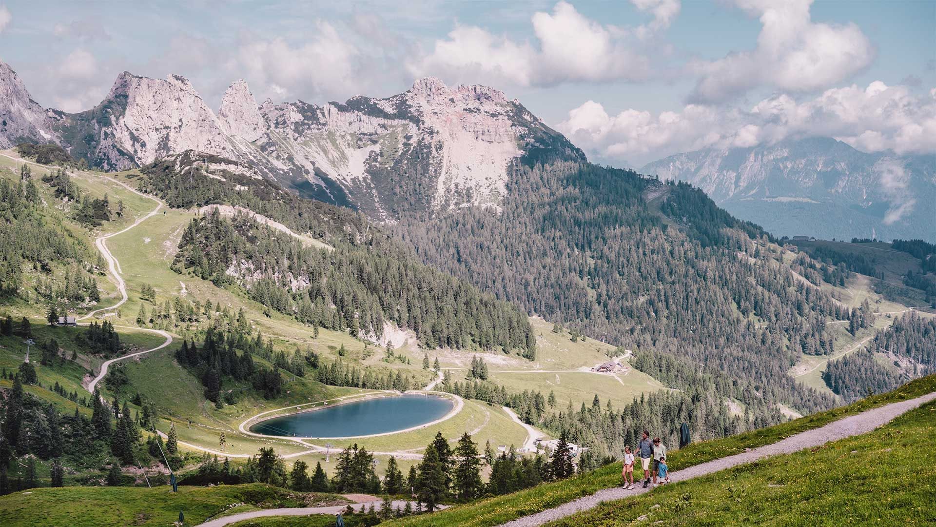 View of mountain ranges near Falkensteiner Hotel Sonnenalpe