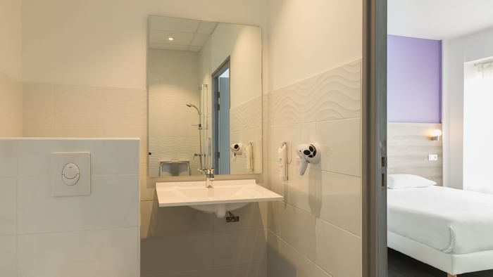 Bathroom interior in bedrooms at Hotel Nevers Centre Gare