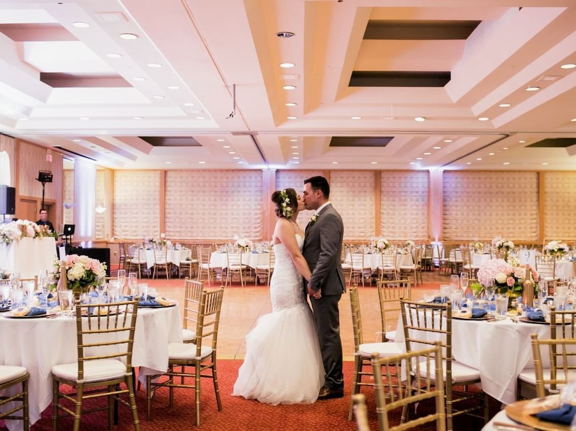 Couple at their wedding reception in Mountain Ballroom