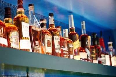 Liquor bottles, Olde Florida Chop House at Trianon Bonita Bay