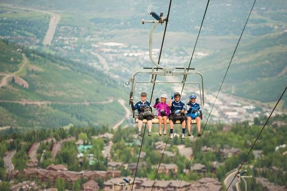 People riding in Scenic Chairlift Rides near Chateaux Deer Valley