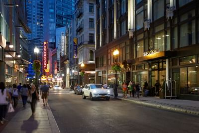 Street view of The Godfrey Boston Hotel
