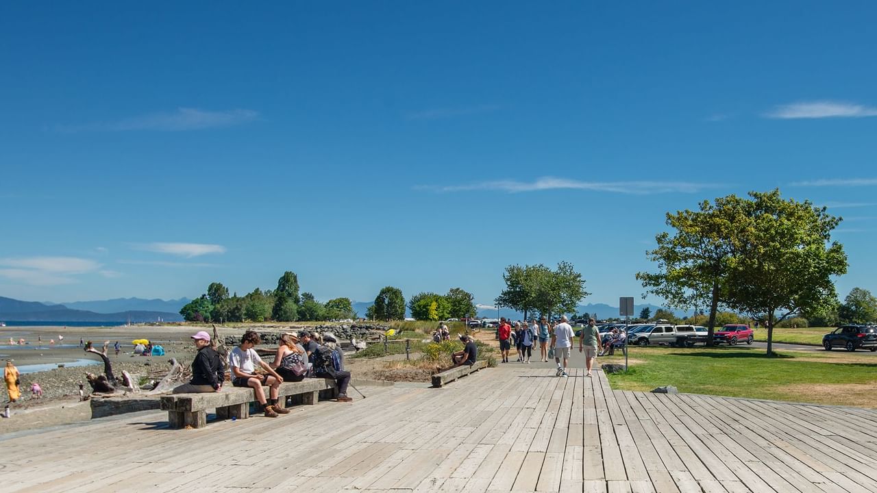 Beach and boardwalk in Parksville