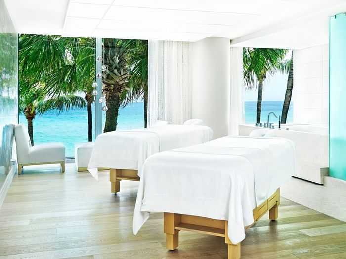 The Diplomat Spa with two massage beds & wooden floors at Diplomat Beach Resort