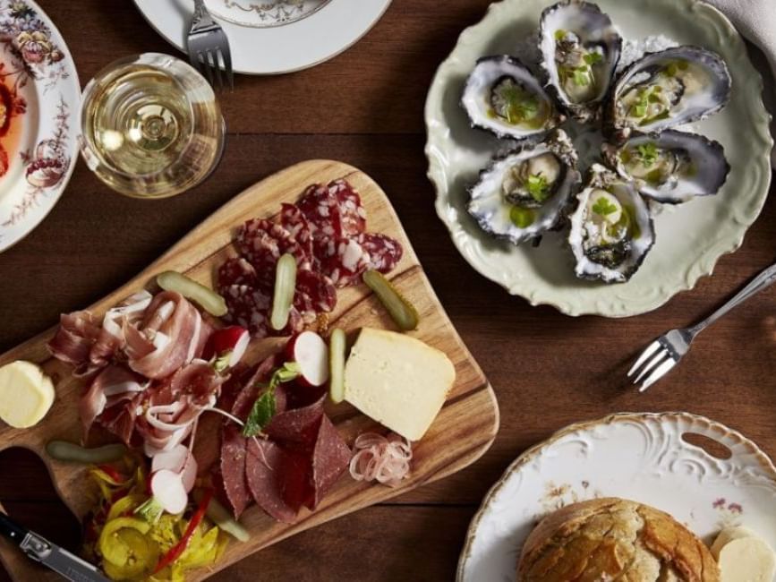 Variety of meat slices served in State of Grace at Brady Apartment Hotel Flinders Street