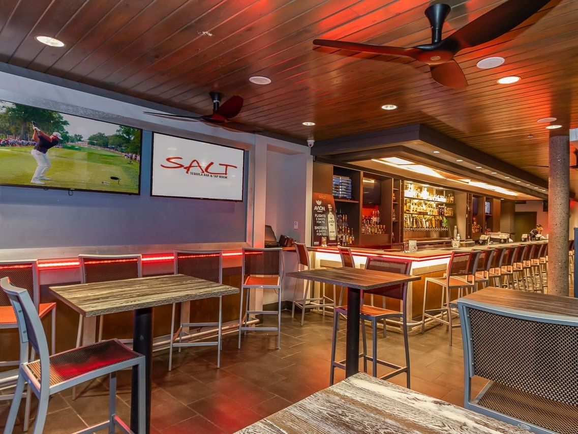 Interior view of Salt tequila bar in Shephard's Beach Resort