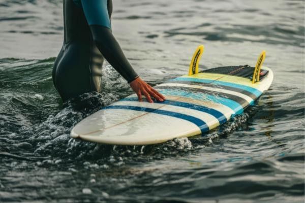 Close-up of a person paddleboarding at the Dinton SUPathlon.