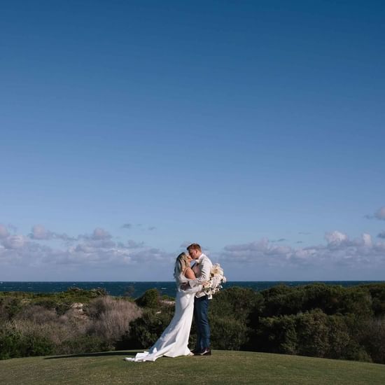Stunning view of ocean on wedding day