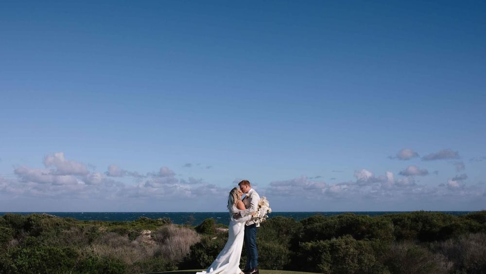 Stunning view of ocean on wedding day