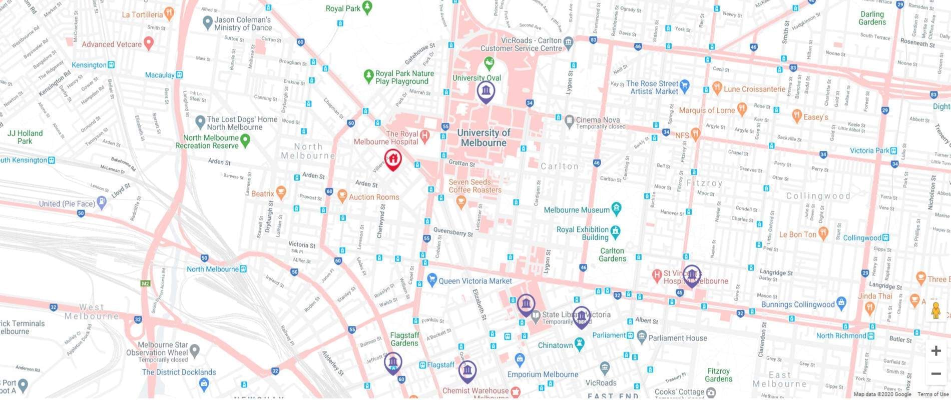 UniLodge Royal Melbourne Map