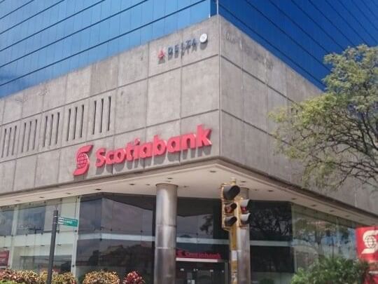 Exterior view of Scotiabank near D Sabana Hotel, hotels in San Jose Costa Rica