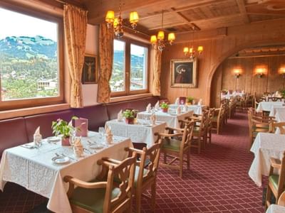 Restaurant at Tiefenbrunner Hotel in Kitzbühel, Austria