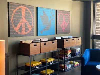 rows of records and record players
