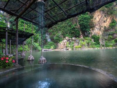 Landscape view of the Geothermal Pool at The Banjaran Hotsprings Retreat