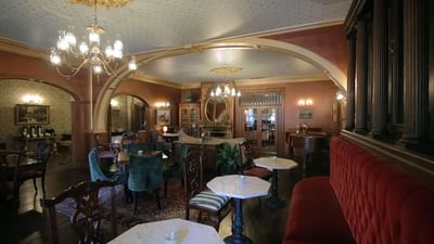 Interior with tables in a Restaurant at The Inn at Saratoga