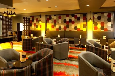 Lounge area with comfy chairs, El Colorado Bar, Araiza San Luis