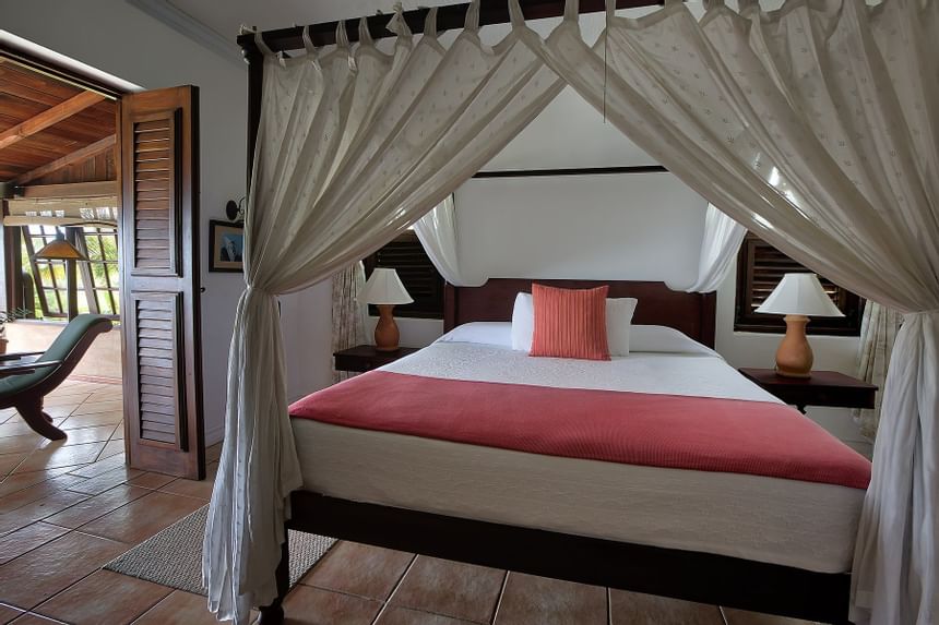 king bed in tropical villa