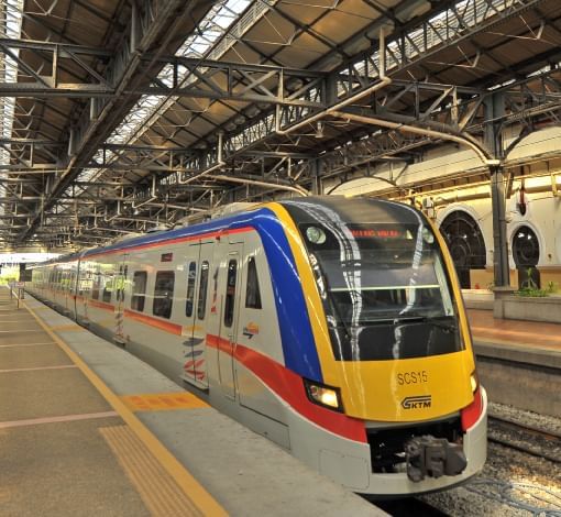 Close-up of KTM train near Sunway Hotel Georgetown