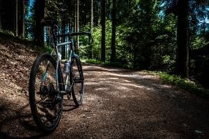 A bike on a trail similar to the West Orange Trail.