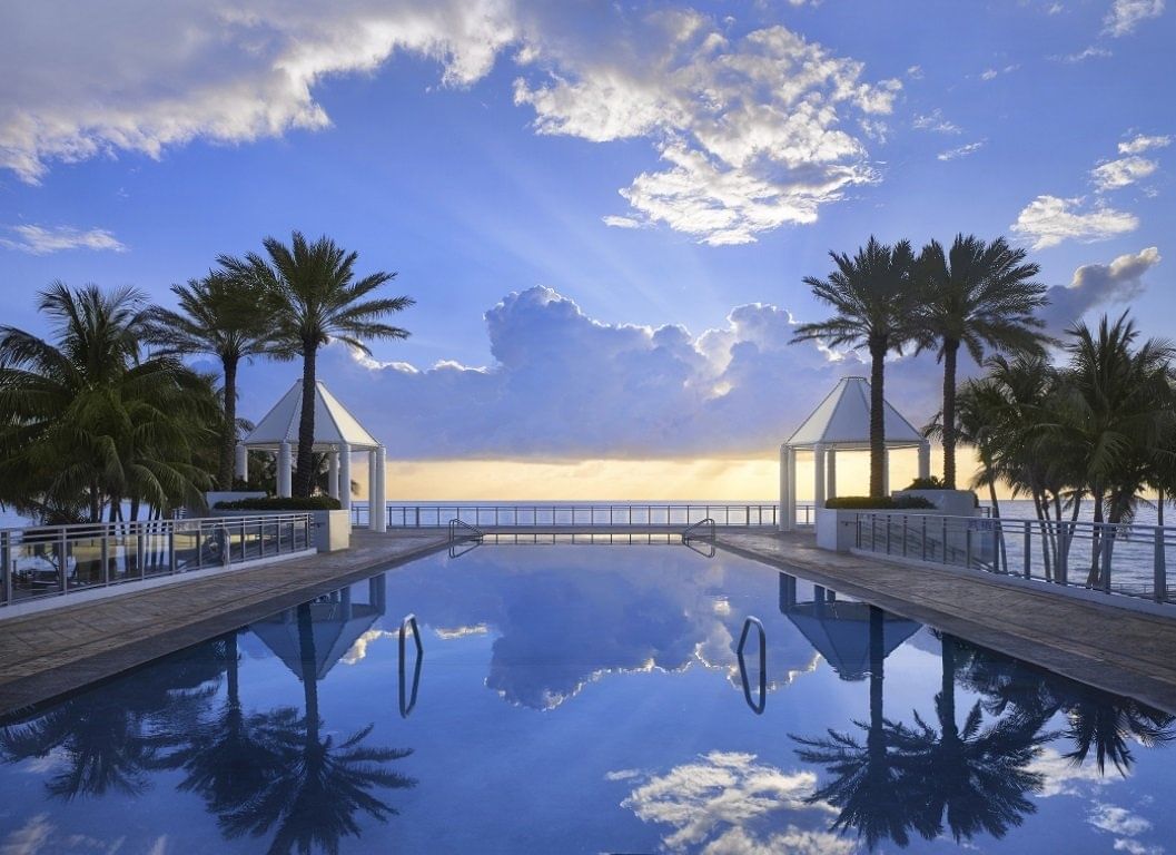 Pool area beside the ocean view at Diplomat Beach Resort
