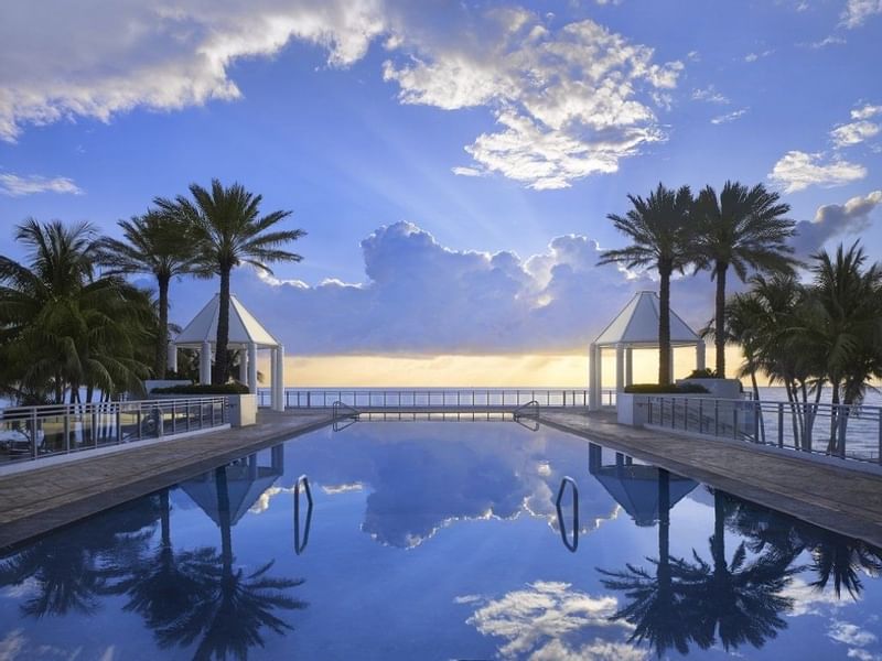 Pool area beside the ocean view at The Diplomat Resort