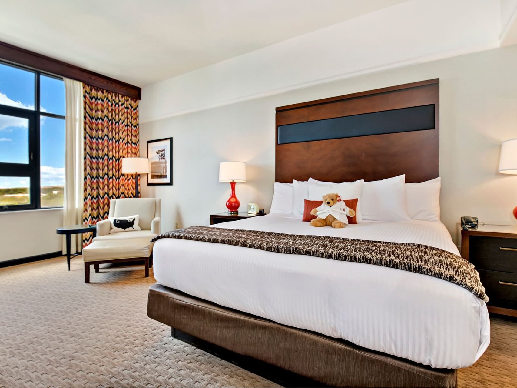 King bed & furniture in Pure Wellness Capitol Suite at Hotel 43