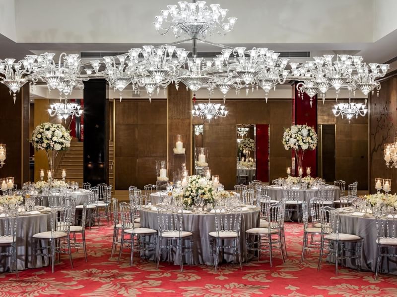 A Table Setup in an event room at The May Fair Hotel London