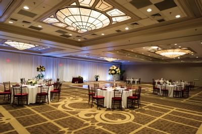 ballroom with tables and flowers