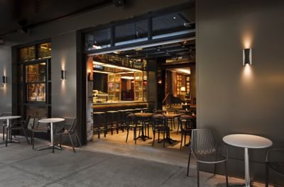 Entrance to a café at ArtHouse Hotel New York City