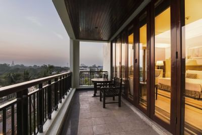 Terrace of Premier Deluxe Room Pagoda View at Chatrium Royal