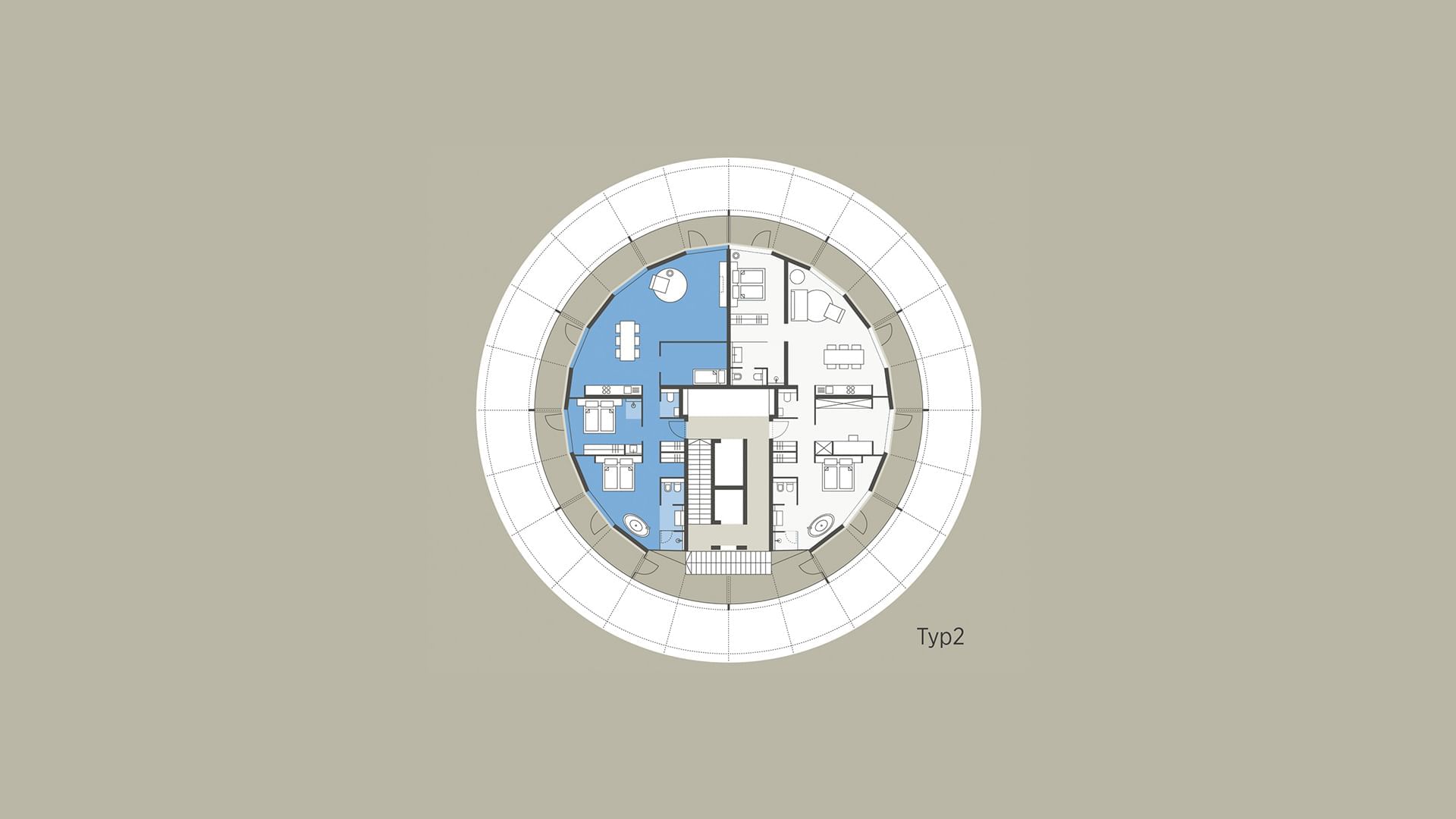 Floor plan of Residence Deluxe 100m2 at Falkensteiner Hotels