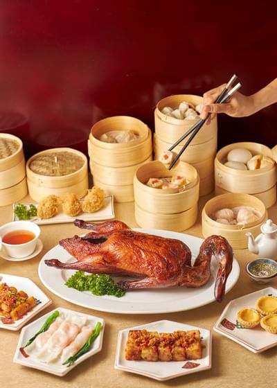 Dumplings & baked duck served at Hanoi Daewoo Hotel