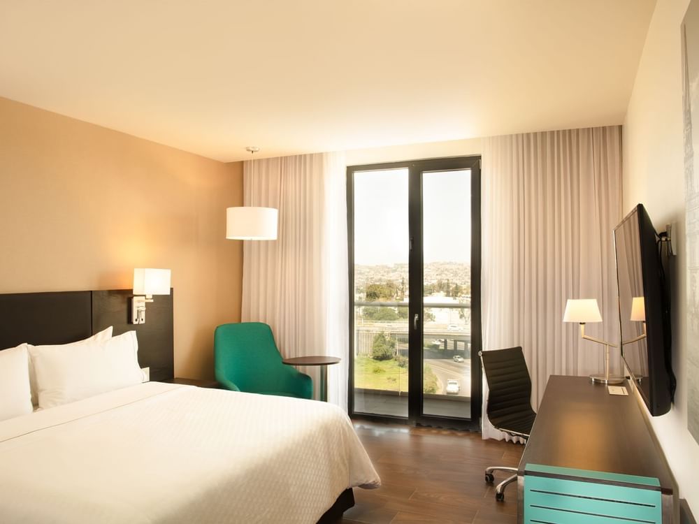 Interior of Accessible Room with TV at Fiesta Inn