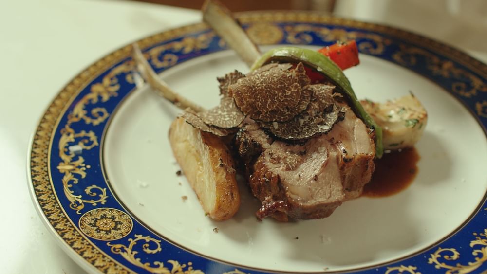 Close-up of Palazzo Cavalieri dish at Palazzo Versace Dubai